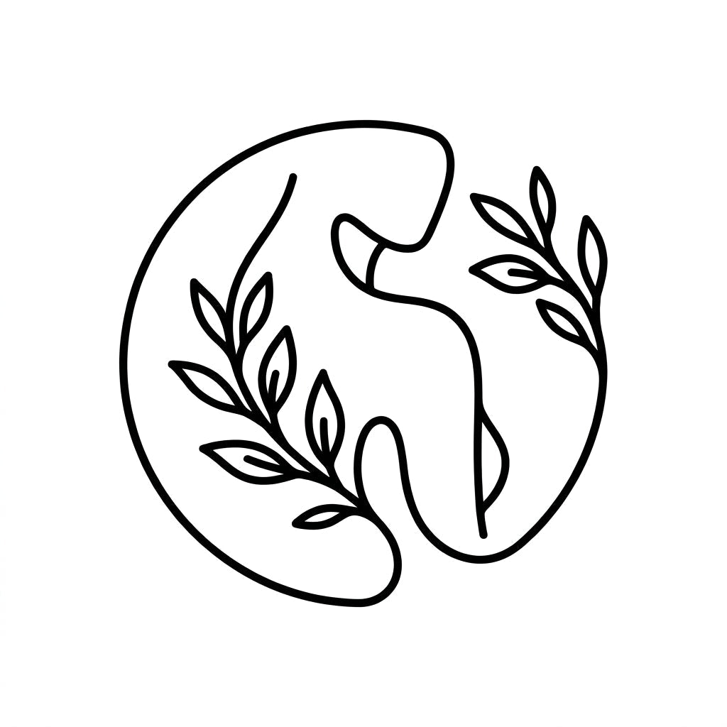 Body Care Collection icon featuring a minimalist body silhouette with botanical leaf.
